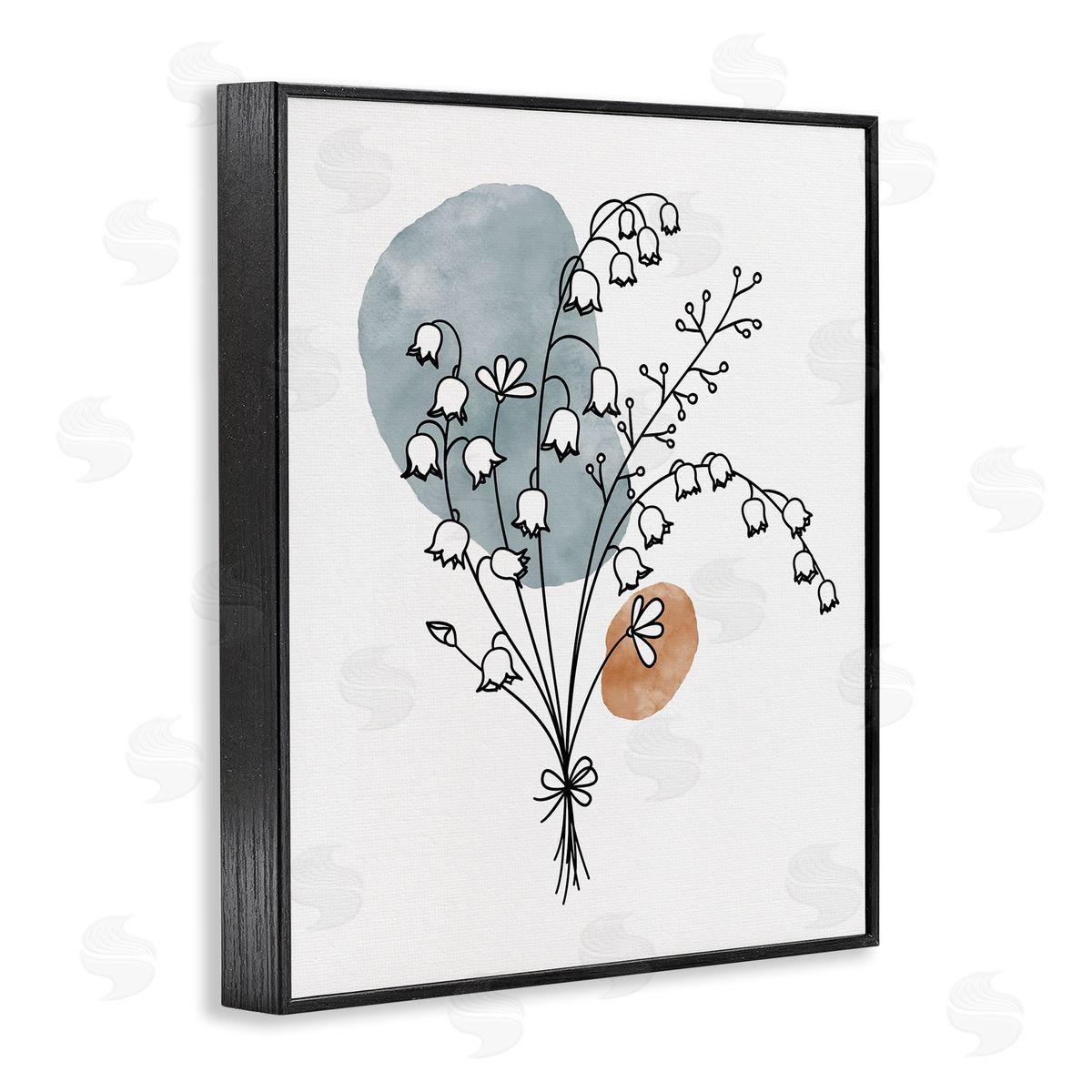 Lily of the Valley Wildflower Black Frame Print Wall Art, Home Decor by JJ Design House LLC