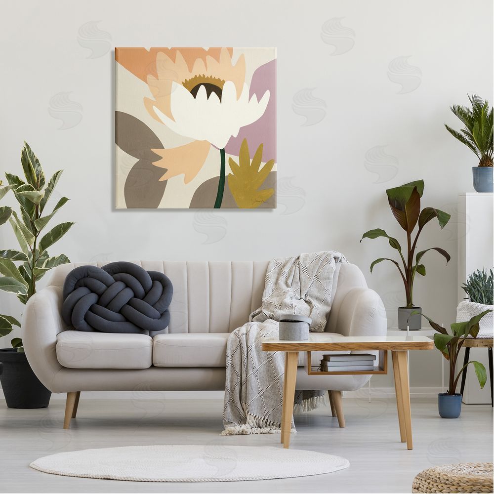 Liz Jardine Contemporary Floral Shapes Canvas Wall Art in Room