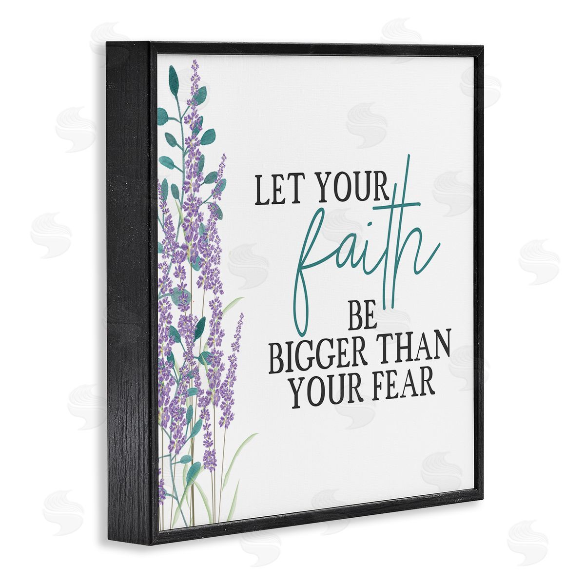 Kim Allen Faith Bigger Than Your Fear Lavender  Black Framed Glicee Wall Art Print