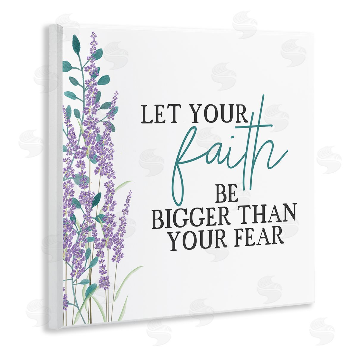 Kim Allen Faith Bigger Than Your Fear Lavender  Wooden Wall Plaque Art Print