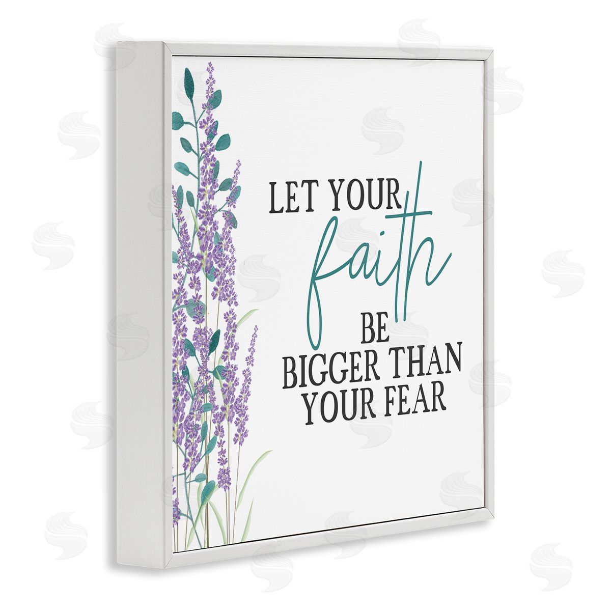 Kim Allen Faith Bigger Than Your Fear Lavender  White Framed Glicee Wall Art Print