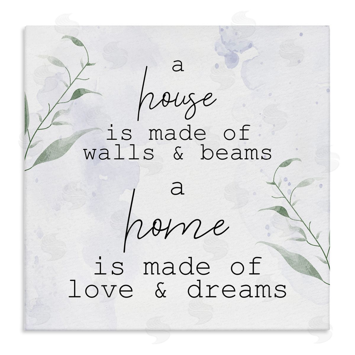 Kim Allen Home is Love & Dreams Phrase Stretched Canvas Wall Art Print