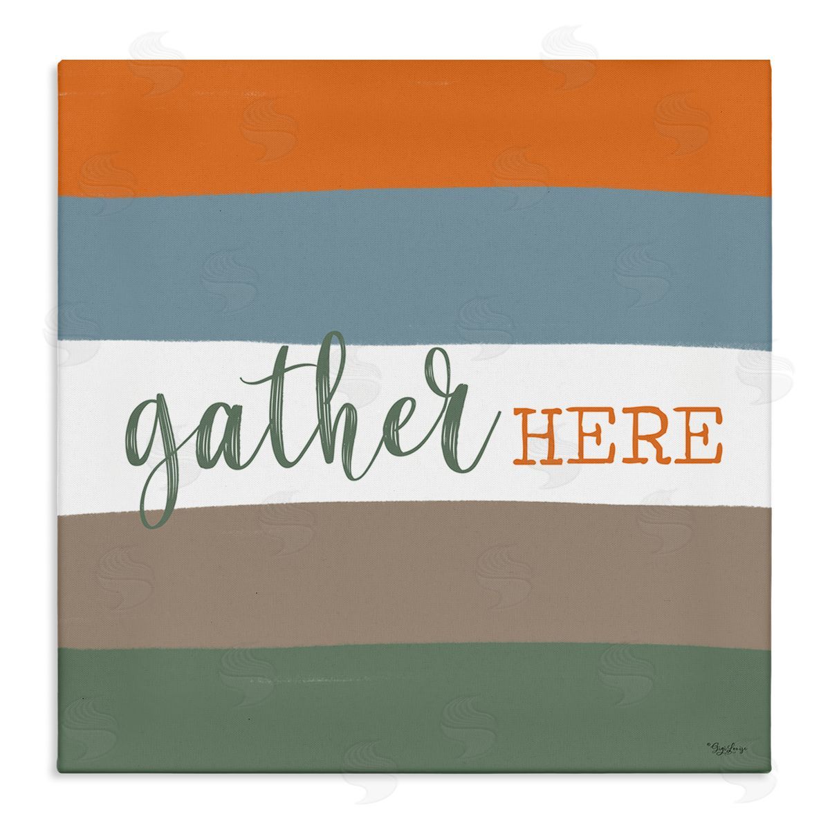 Gigi Louise Gather Here Fall Stripes Stretched Canvas Wall Art Print