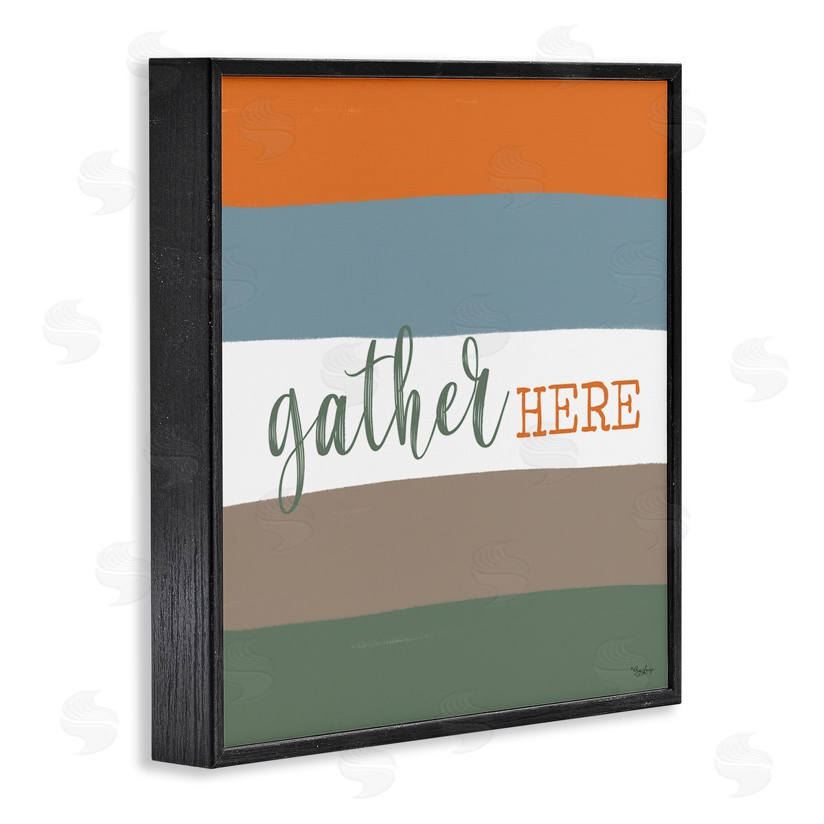 Gigi Louise Gather Here Fall Stripes Black Framed Glicee Wall Art Print