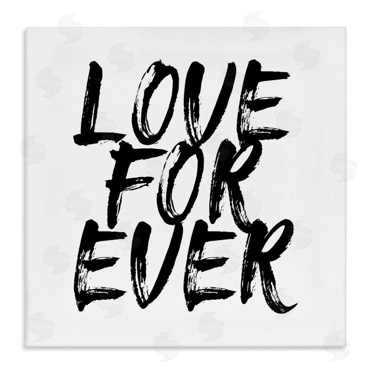 Martina Pavlova Love Forever Brush Stroke Phrase Stretched Canvas Wall Art Print