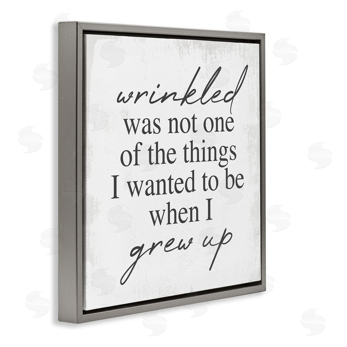 Sassy Wrinkled Aging Phrase Grey Floating Frame Canvas Wall Art, Home Decor by Stupell Studio