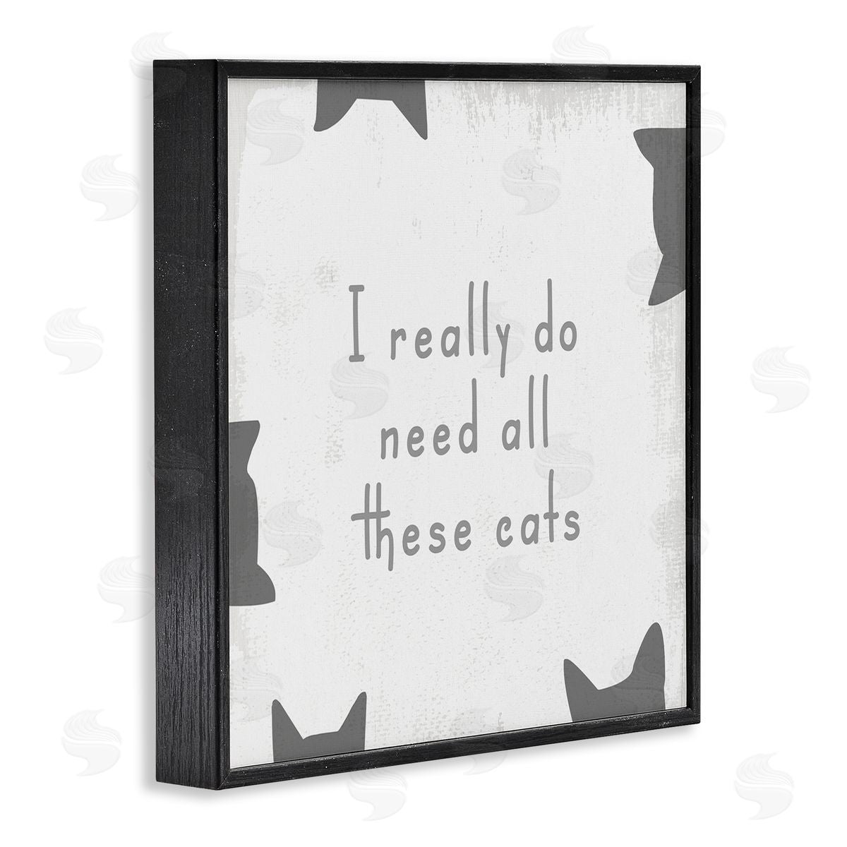Stupell Studio Really Do Need These Cats Phrase Black Framed Glicee Wall Art Print