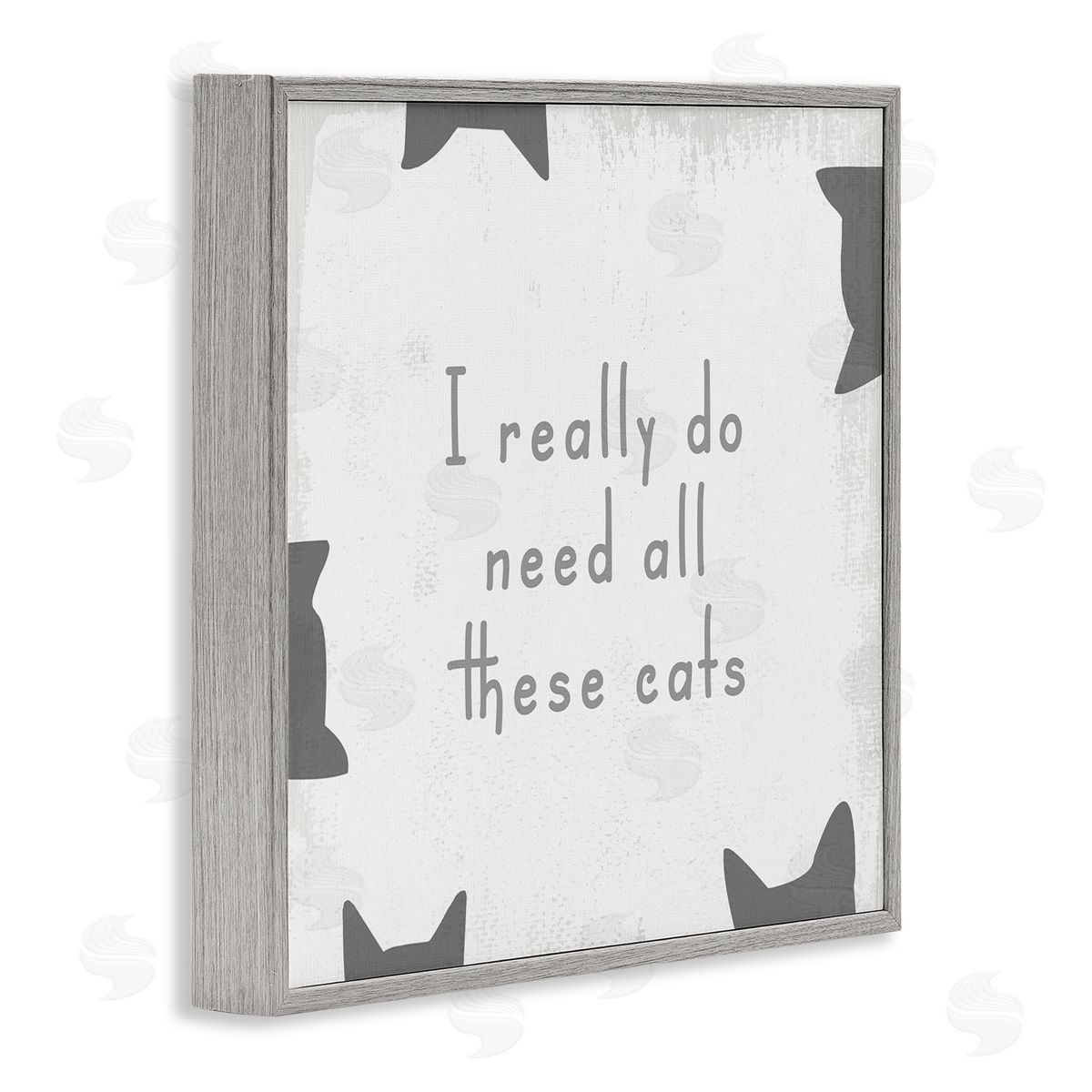 Stupell Studio Really Do Need These Cats Phrase Gray Framed Glicee Wall Art Print