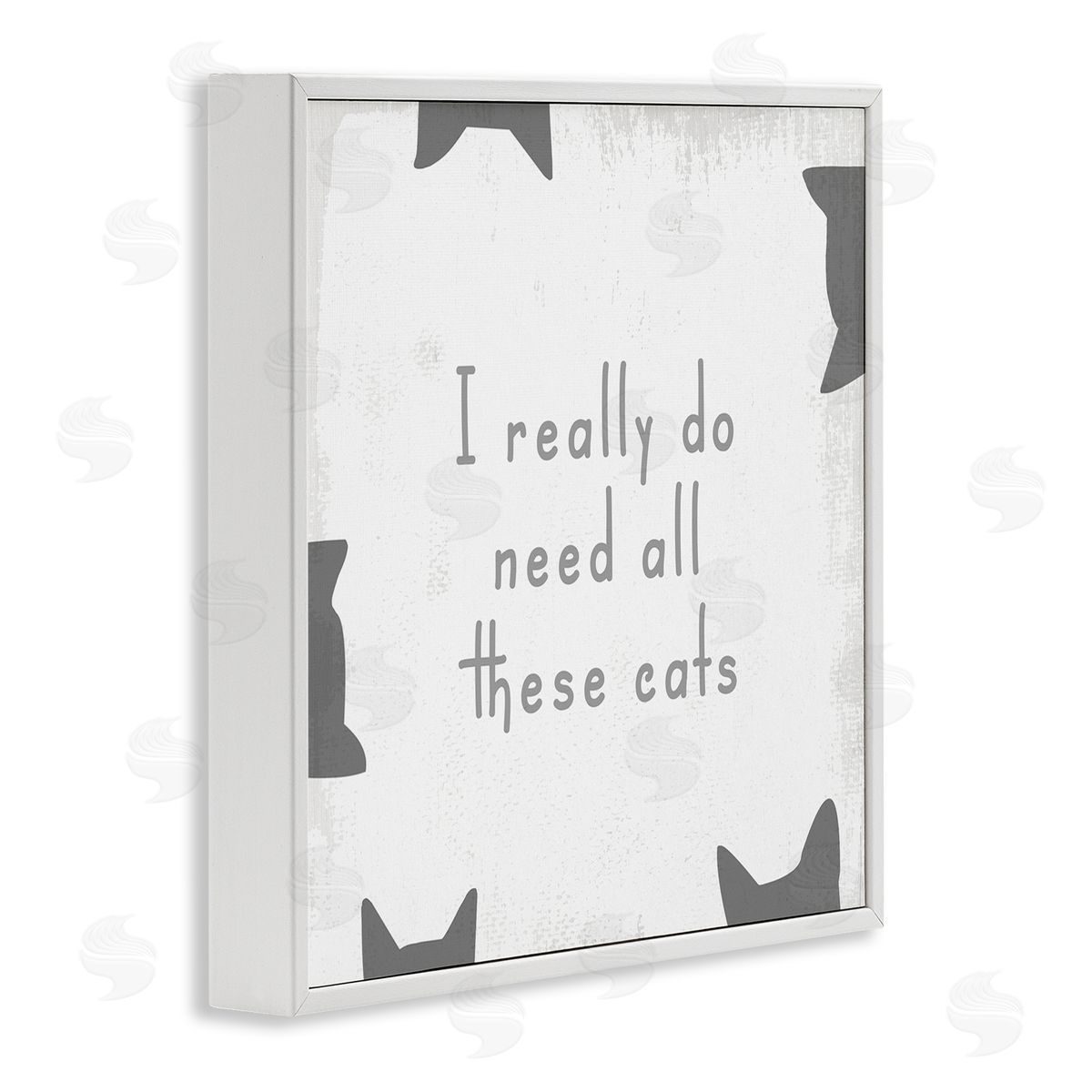 Stupell Studio Really Do Need These Cats Phrase White Framed Glicee Wall Art Print