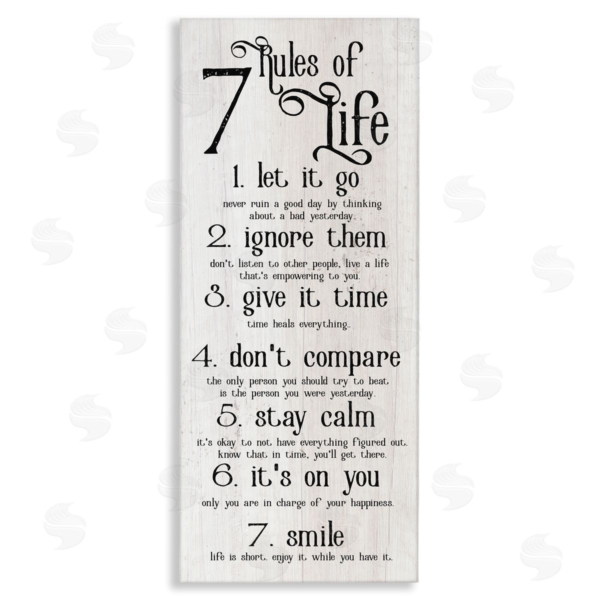 Rules Of Life Motivating List Canvas Wall Art, Home Decor by Stupell Studio