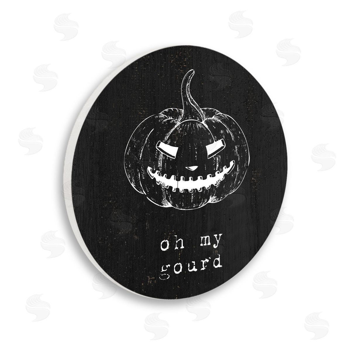 Stupell Studio Oh My Gourd Autumn Humor Wooden Wall Plaque Art Print