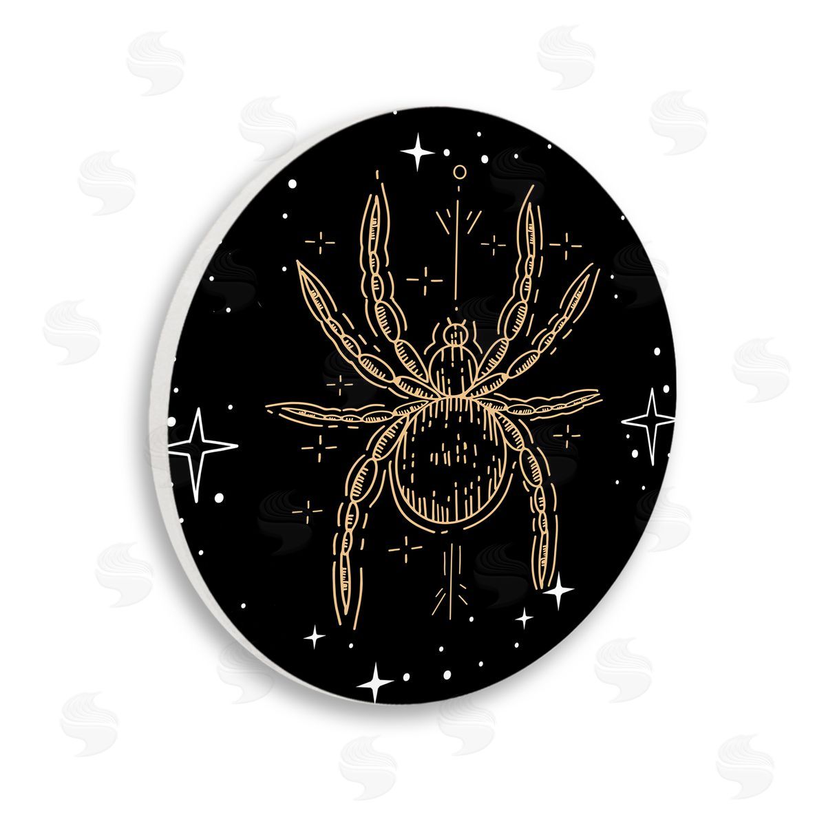 Stupell Studio Spider Motif Night Sky Stars Wooden Wall Plaque Art Print