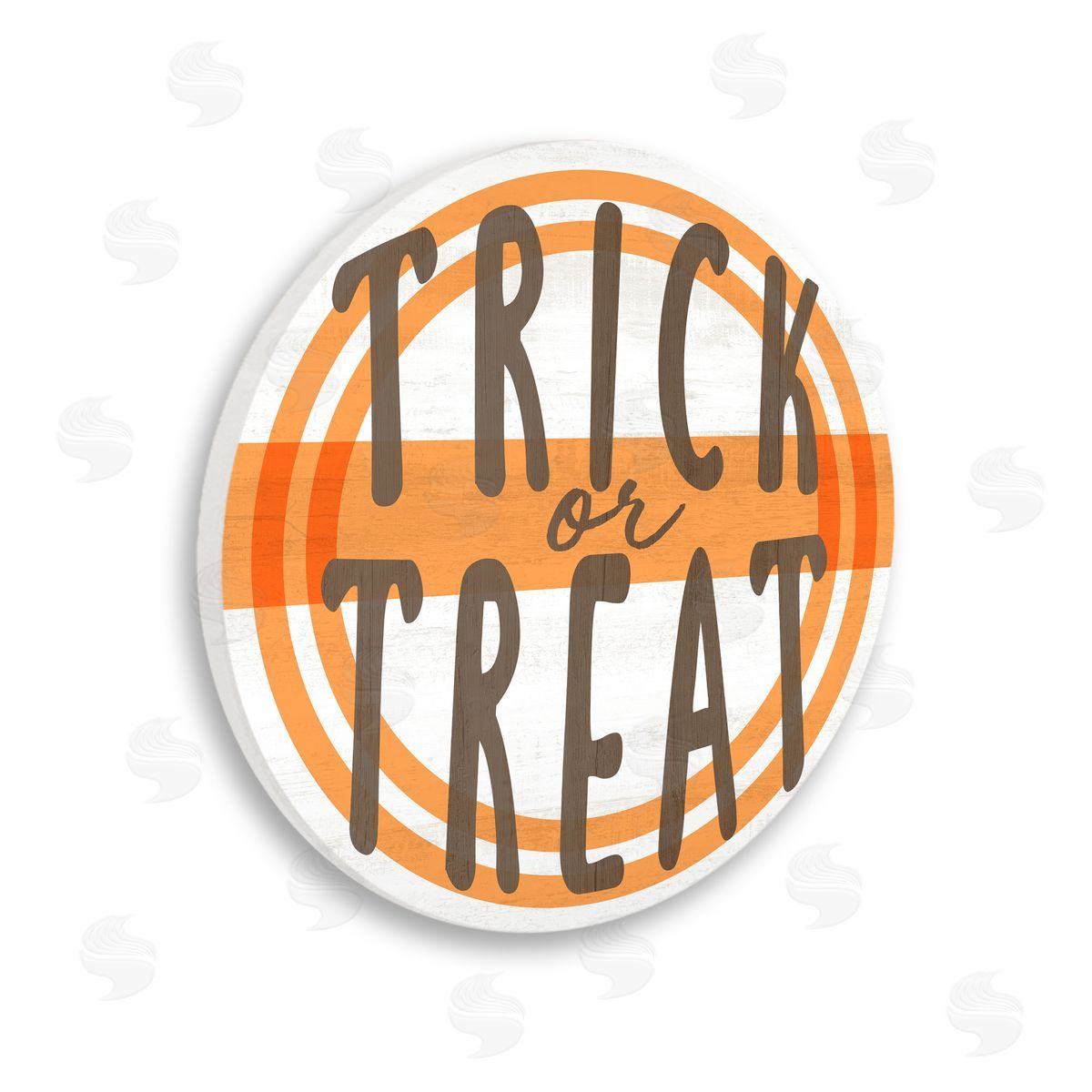 Stupell Studio Orange Trick Or Treat Phrase Wooden Wall Plaque Art Print