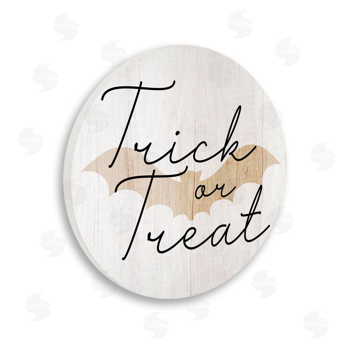 Stupell Studio Trick Or Treat Halloween Bat Wooden Wall Plaque Art Print