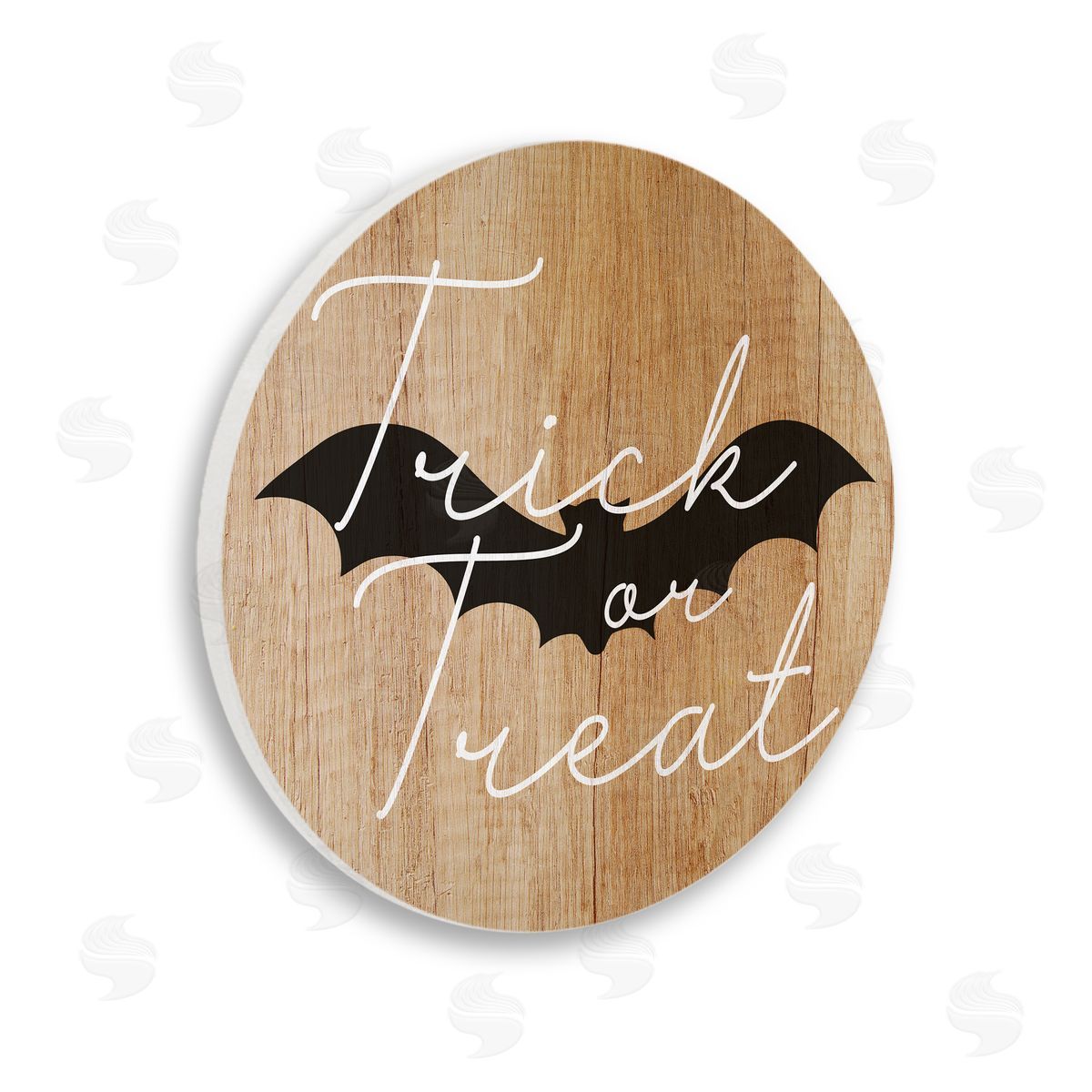 Stupell Studio Rustic Trick Or Treat Phrase Wooden Wall Plaque Art Print
