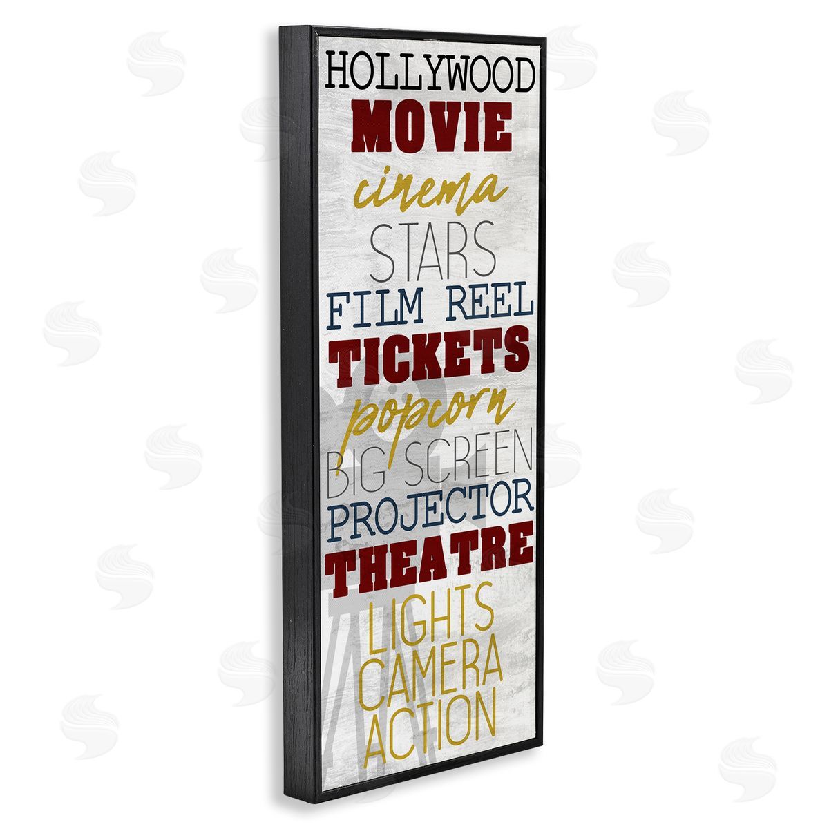 Vintage Cinema Projector Phrases Black Frame Print Wall Art, Home Decor by Kim Allen