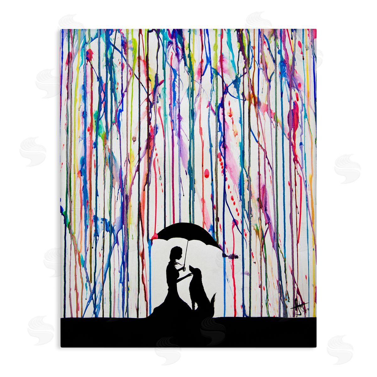 Marc Allante Modern Vivid Drip Silhouette Couple