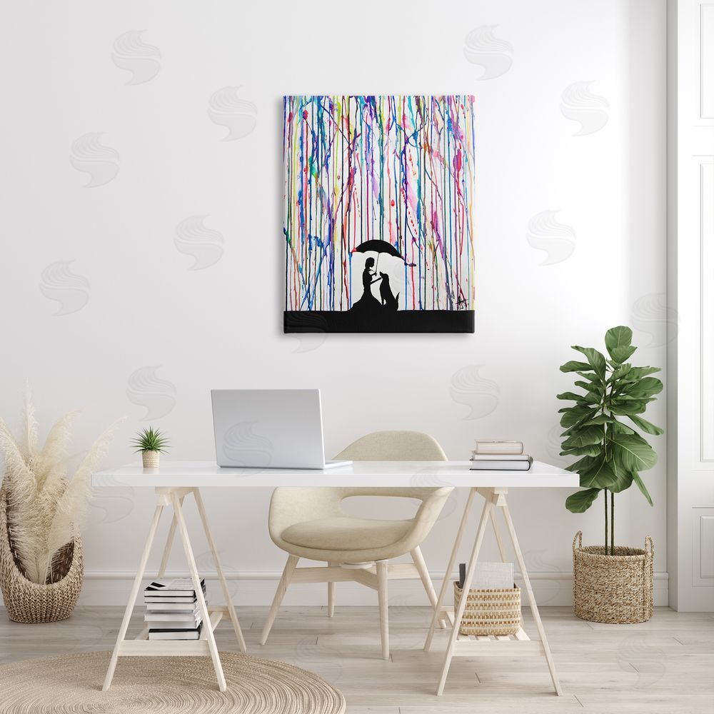 Marc Allante Modern Vivid Drip Silhouette Couple