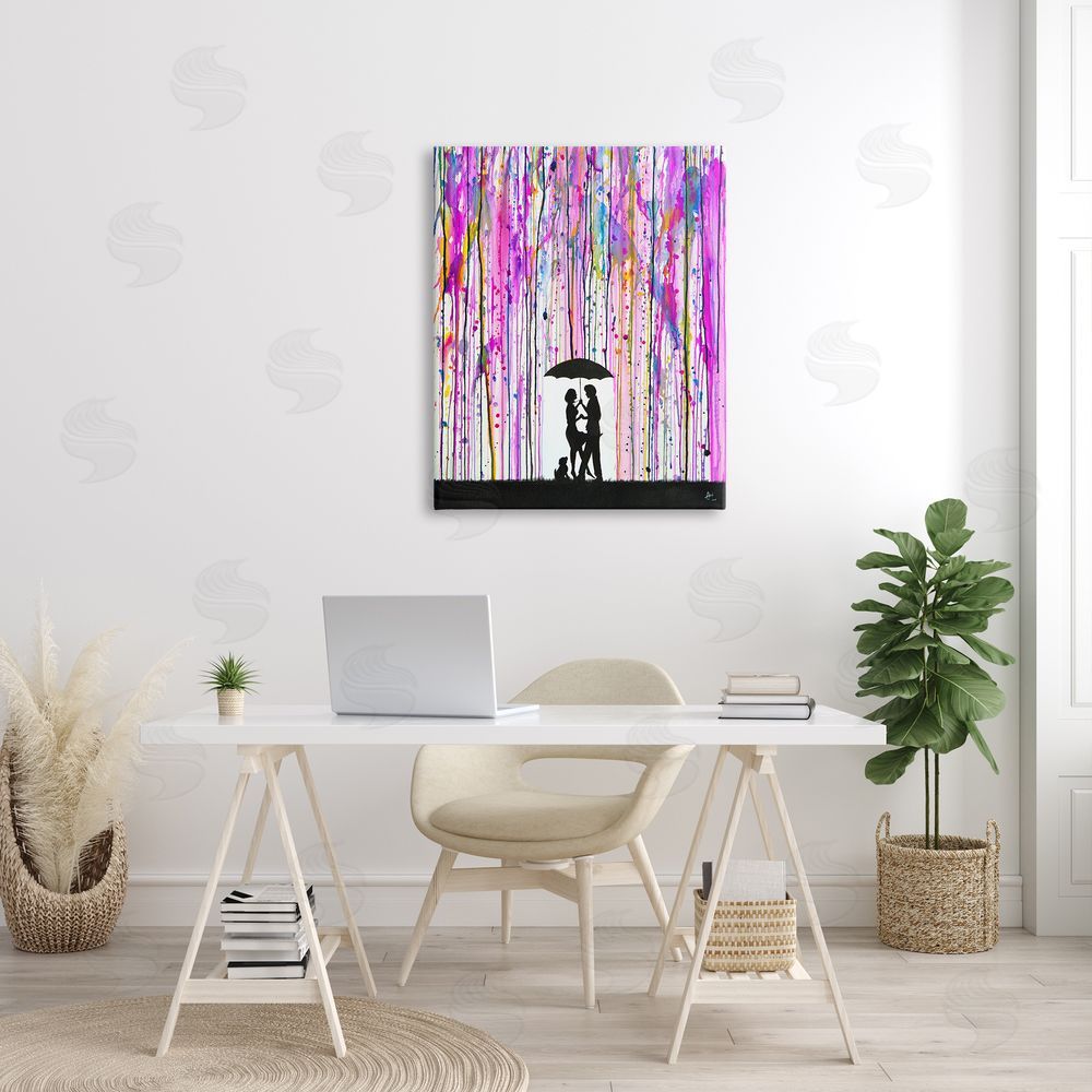 Marc Allante Bold Purple Rainfall Family Silhouette