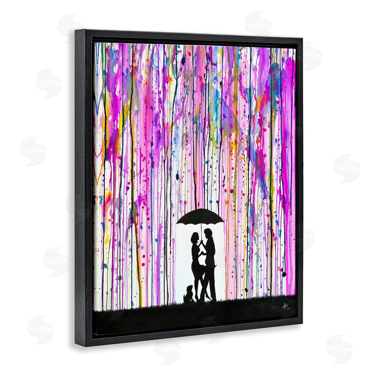 Marc Allante Bold Purple Rainfall Family Silhouette
