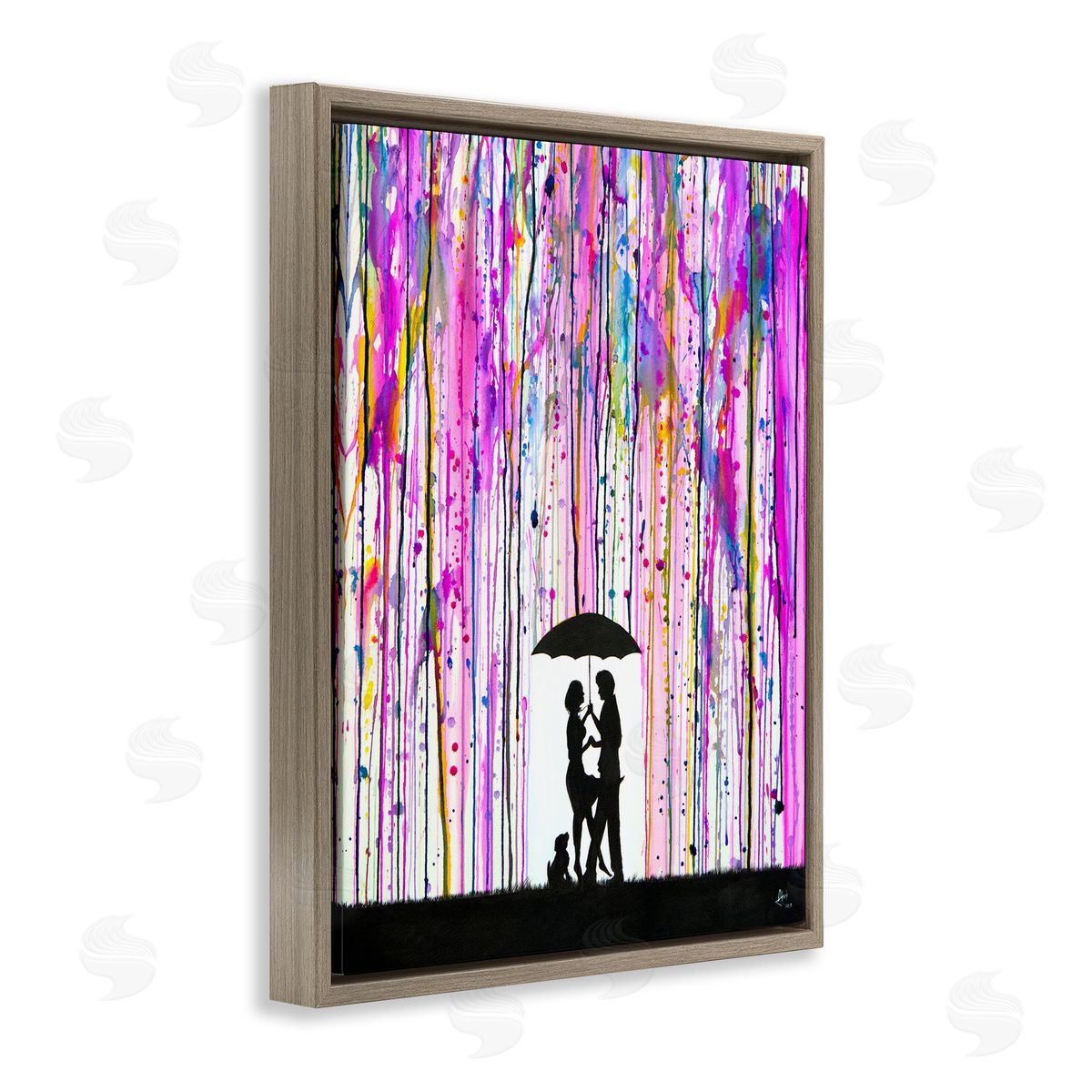Marc Allante Bold Purple Rainfall Family Silhouette