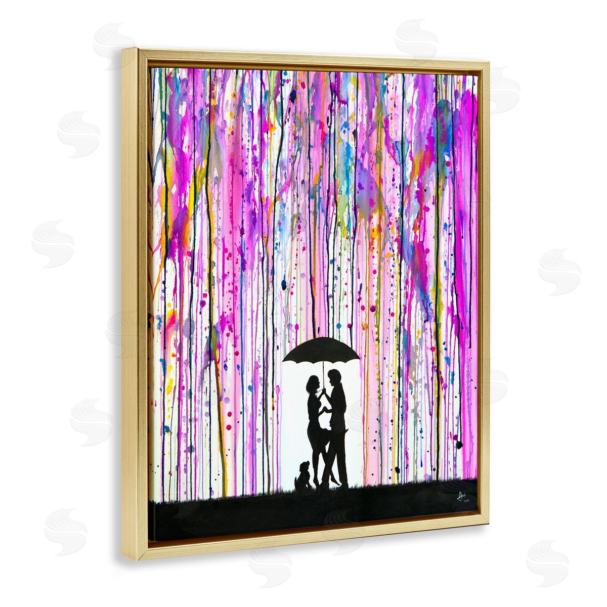 Marc Allante Bold Purple Rainfall Family Silhouette
