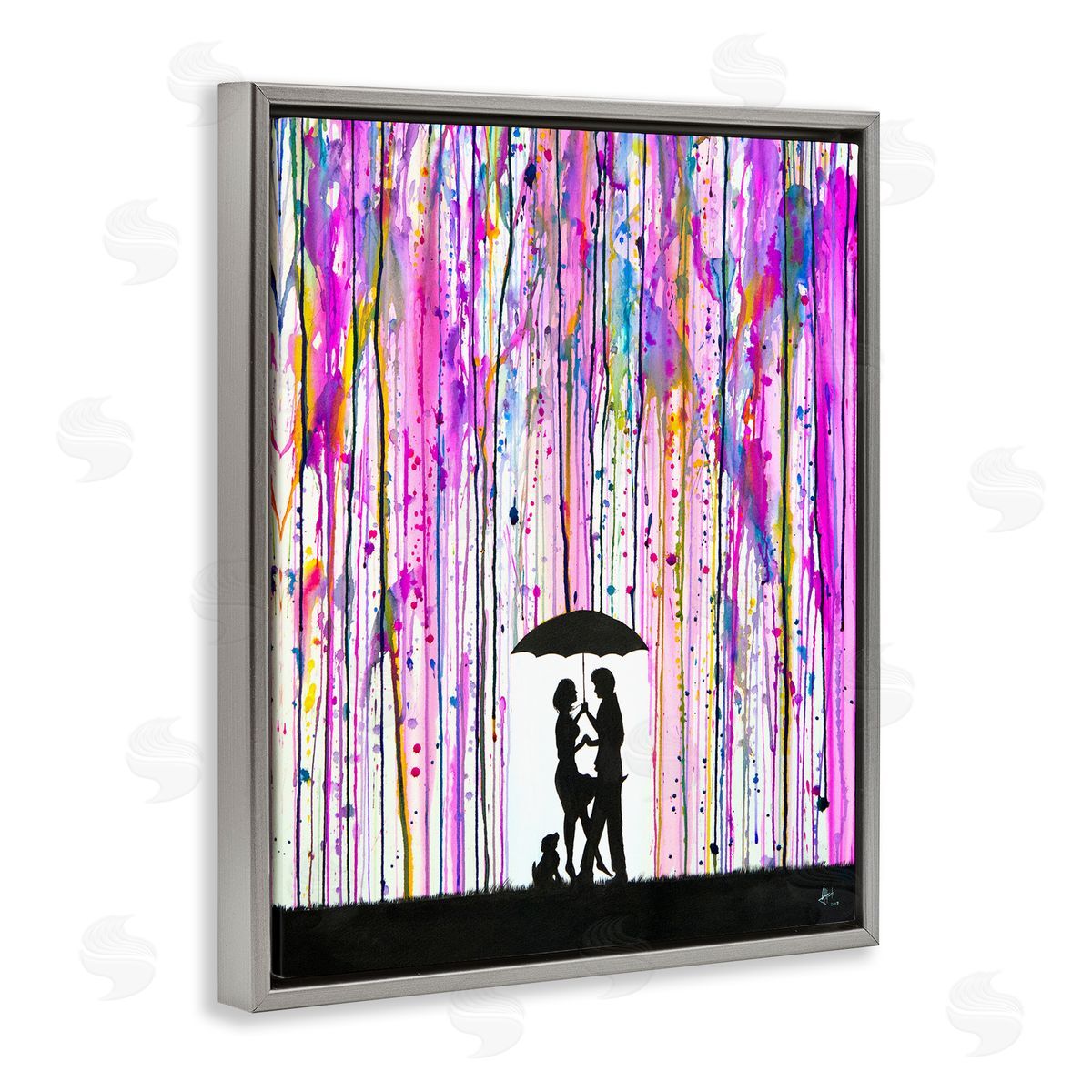 Marc Allante Bold Purple Rainfall Family Silhouette