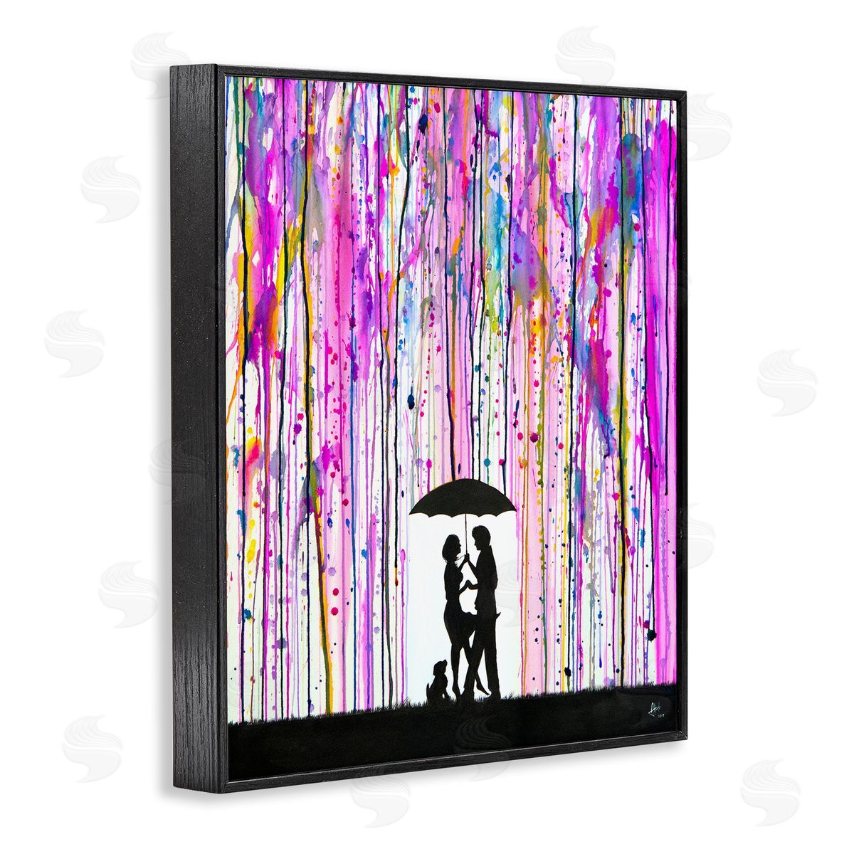 Marc Allante Bold Purple Rainfall Family Silhouette