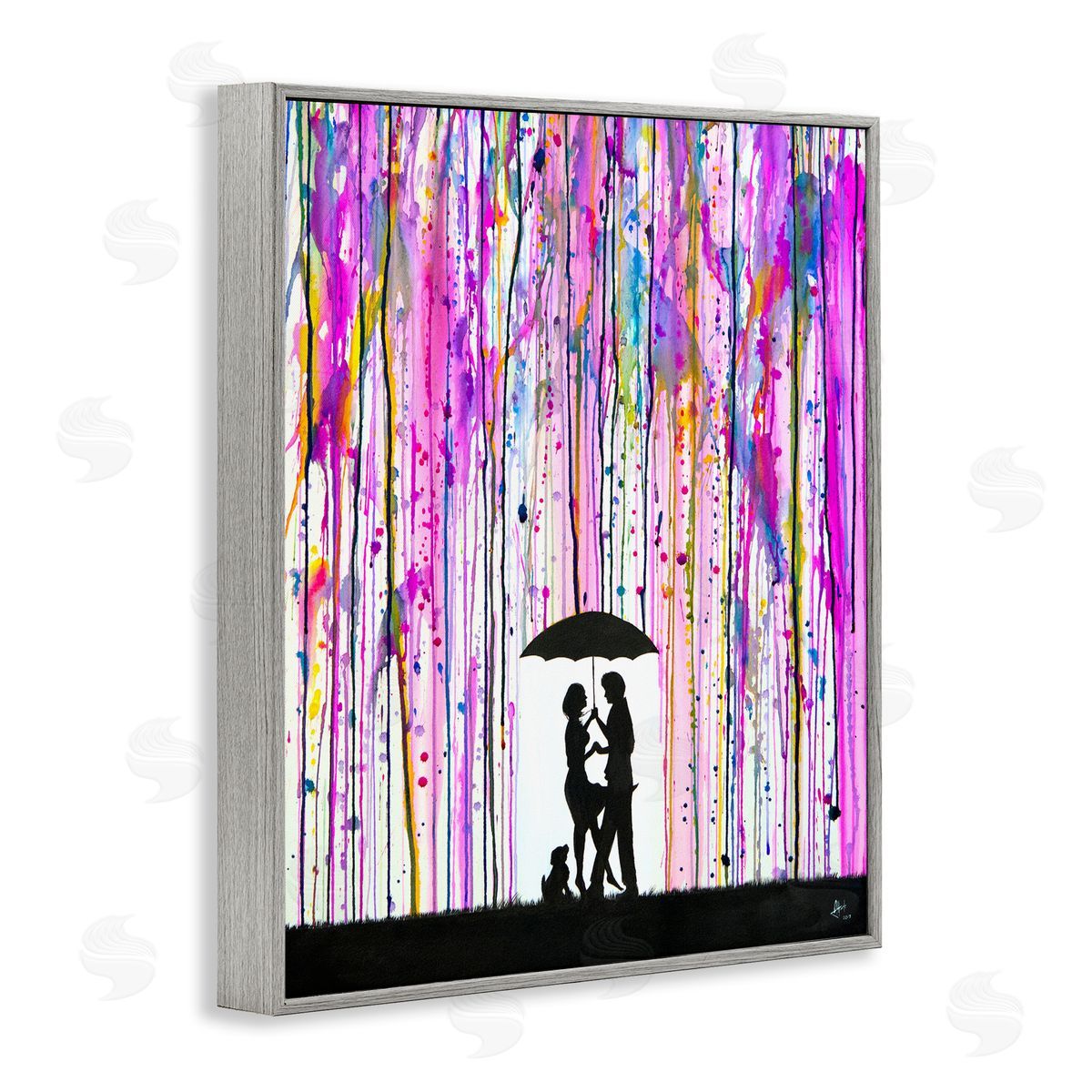 Marc Allante Bold Purple Rainfall Family Silhouette