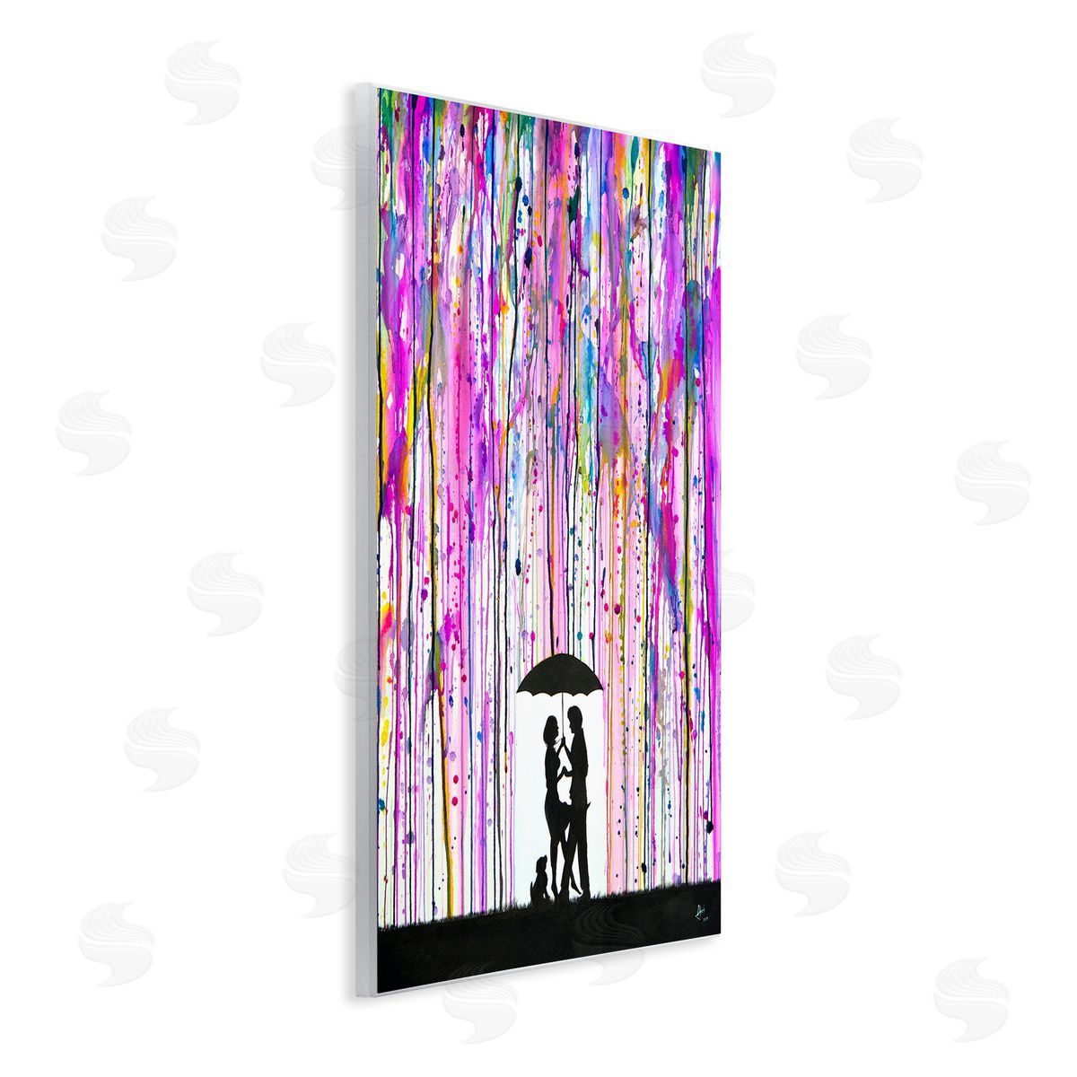 Marc Allante Bold Purple Rainfall Family Silhouette