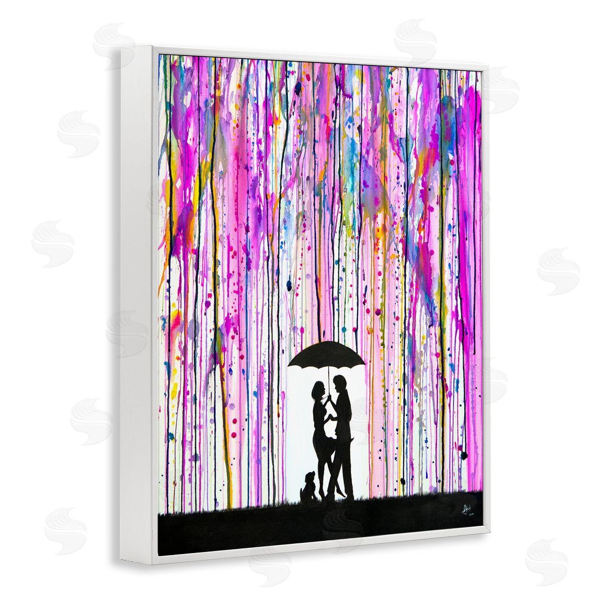 Marc Allante Bold Purple Rainfall Family Silhouette