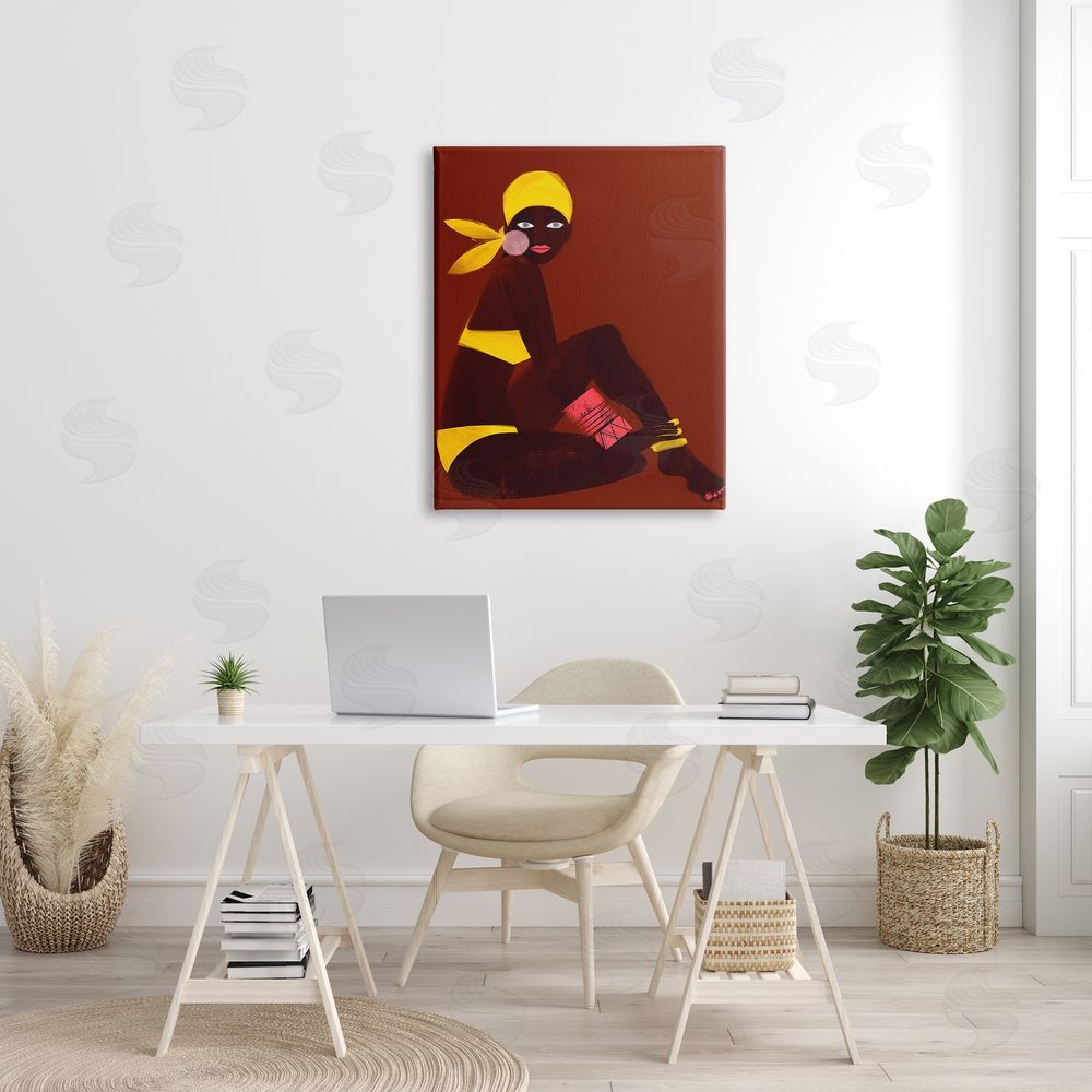 Erin K. Robinson Woman Sitting Yellow Swimsuit 