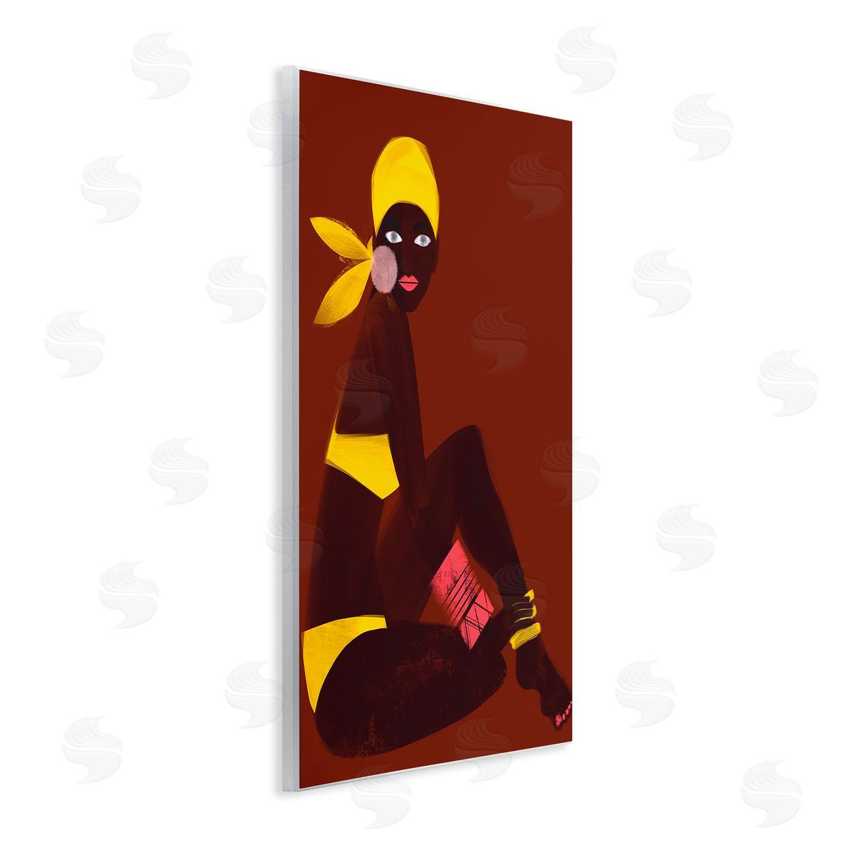 Erin K. Robinson Woman Sitting Yellow Swimsuit 