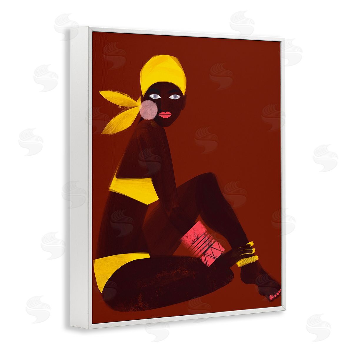 Erin K. Robinson Woman Sitting Yellow Swimsuit 