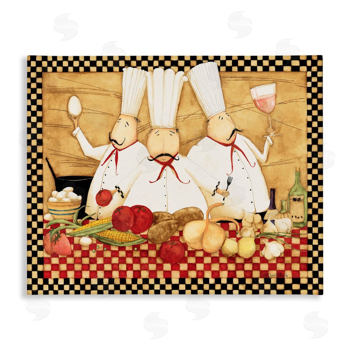 Dan DiPaolo Vintage Chefs Checkered Kitchen