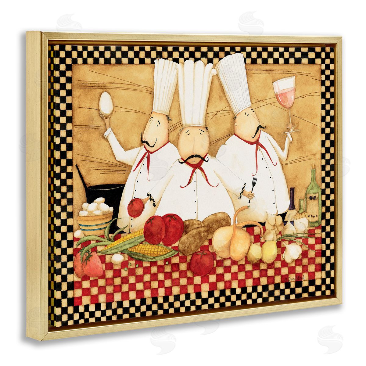 Dan DiPaolo Vintage Chefs Checkered Kitchen