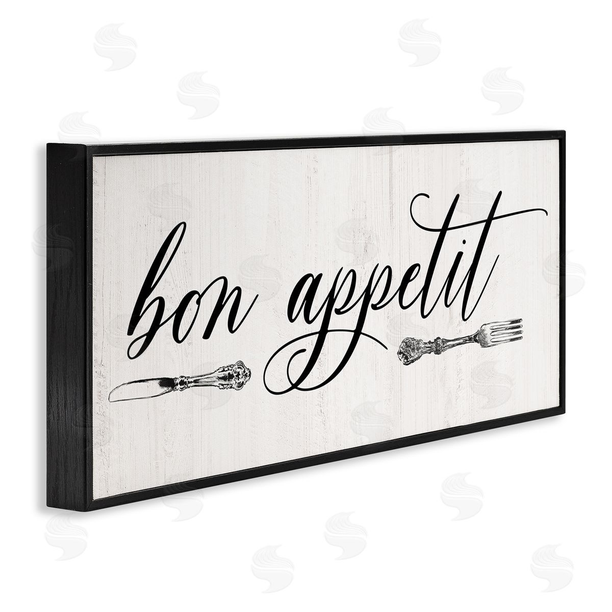Bon Appetit Vintage Cutlery Black Frame Print Wall Art, Home Decor by Carol Robinson