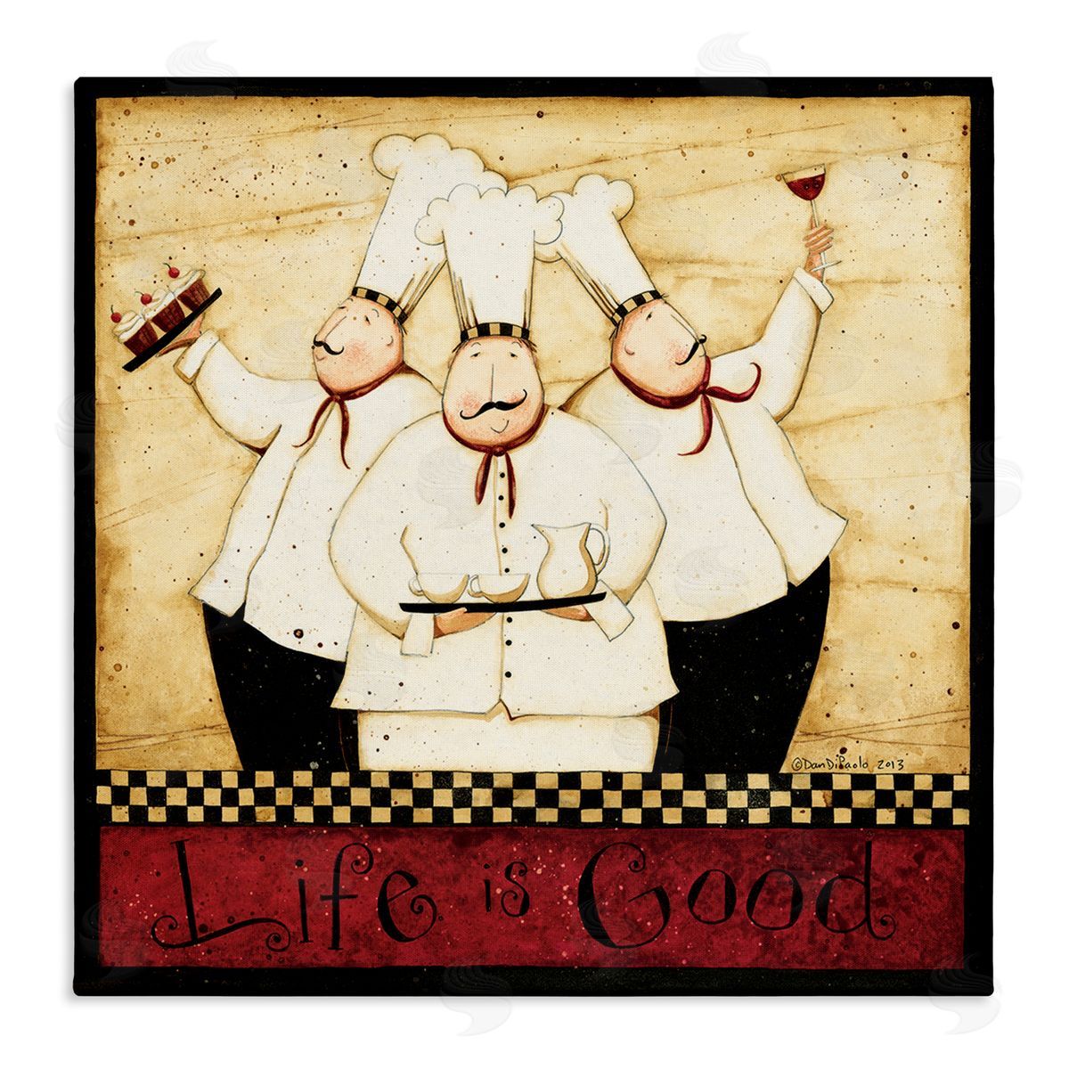 Dan DiPaolo Life Is Good Vintage Chefs Stretched Canvas Wall Art Print