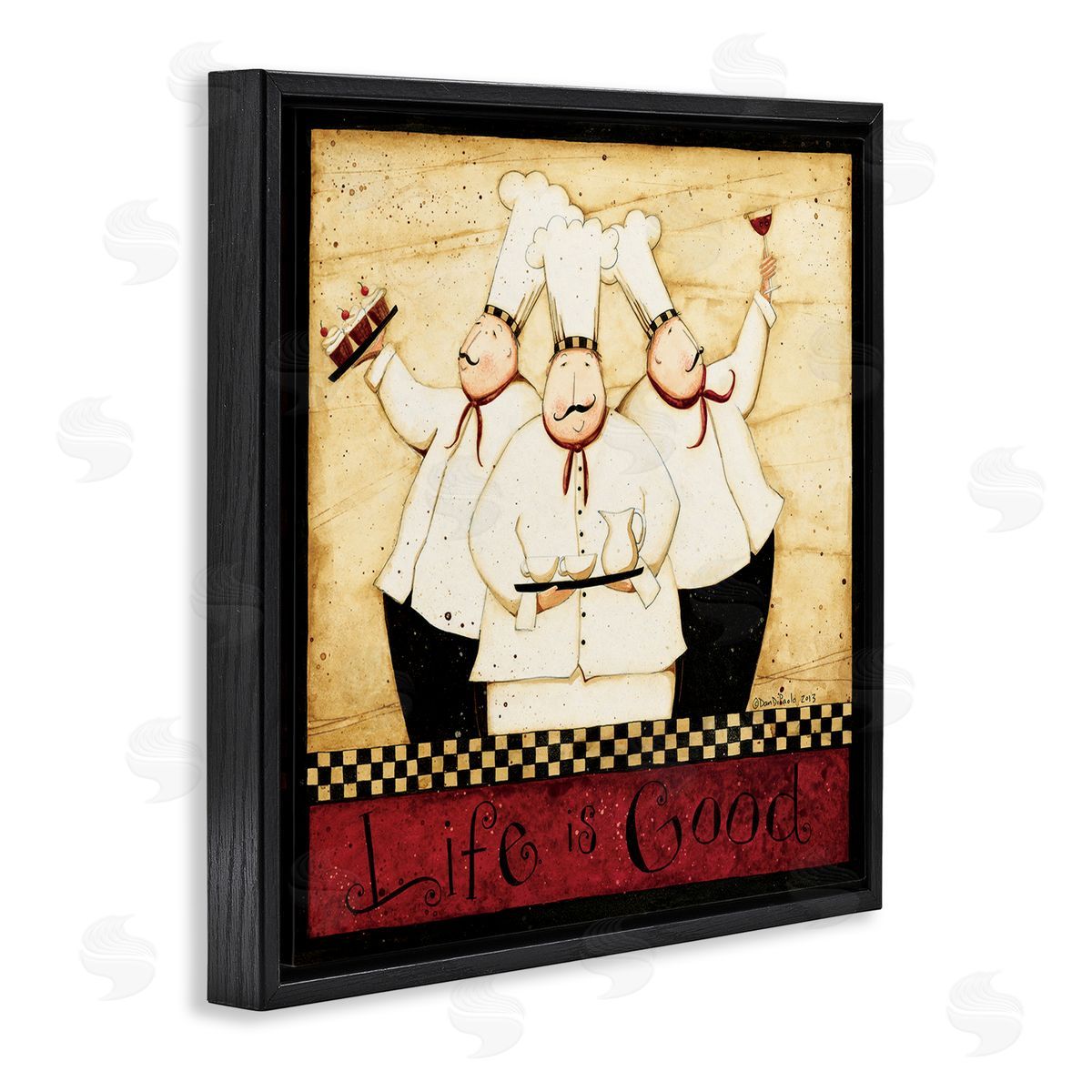 Dan DiPaolo Life Is Good Vintage Chefs Black Floating Frame Canvas Wall Art Print