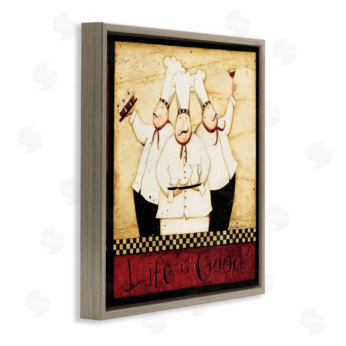Dan DiPaolo Life Is Good Vintage Chefs Brown Floating Frame Canvas Wall Art Print