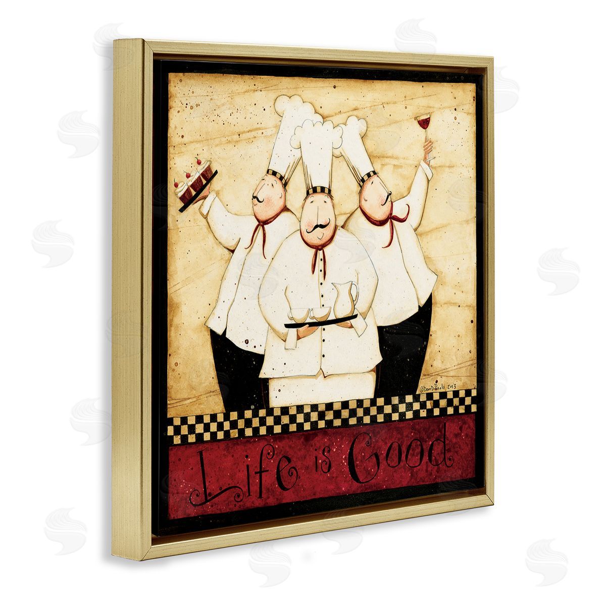 Dan DiPaolo Life Is Good Vintage Chefs Gold Floating Frame Canvas Wall Art Print