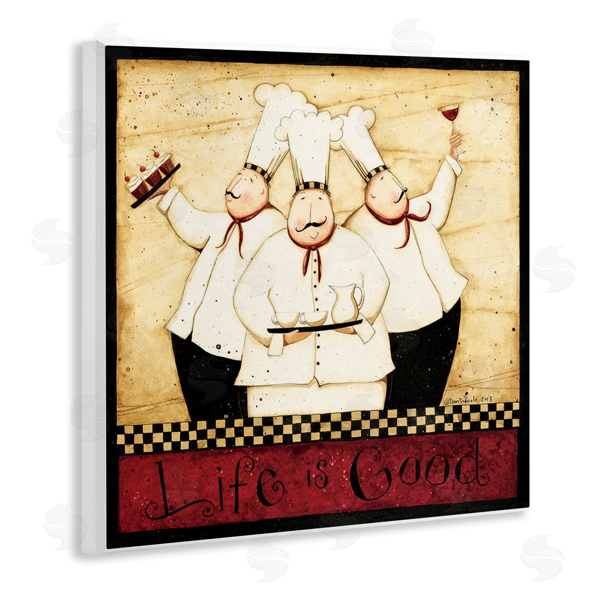 Dan DiPaolo Life Is Good Vintage Chefs Wooden Wall Plaque Art Print
