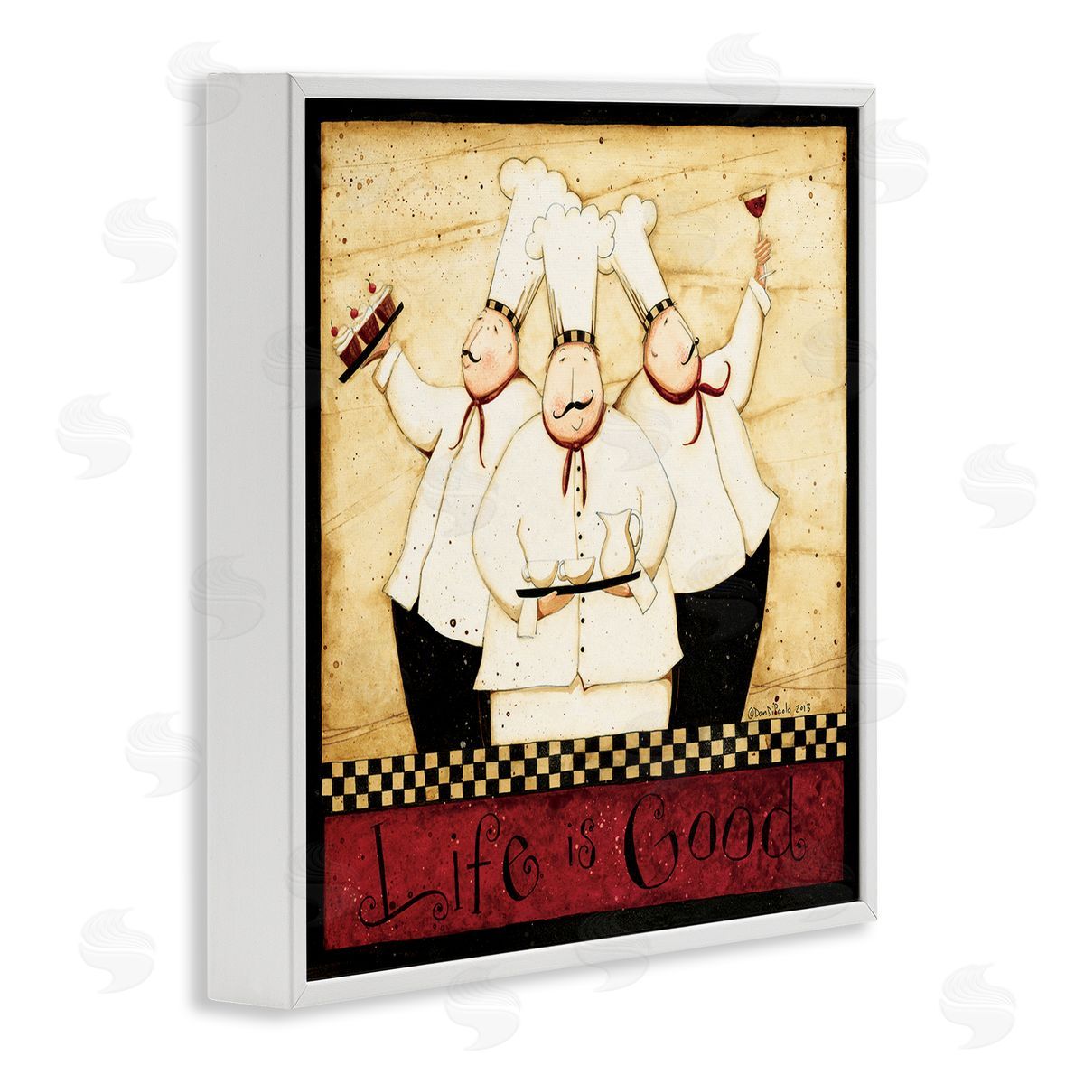 Dan DiPaolo Life Is Good Vintage Chefs White Framed Glicee Wall Art Print