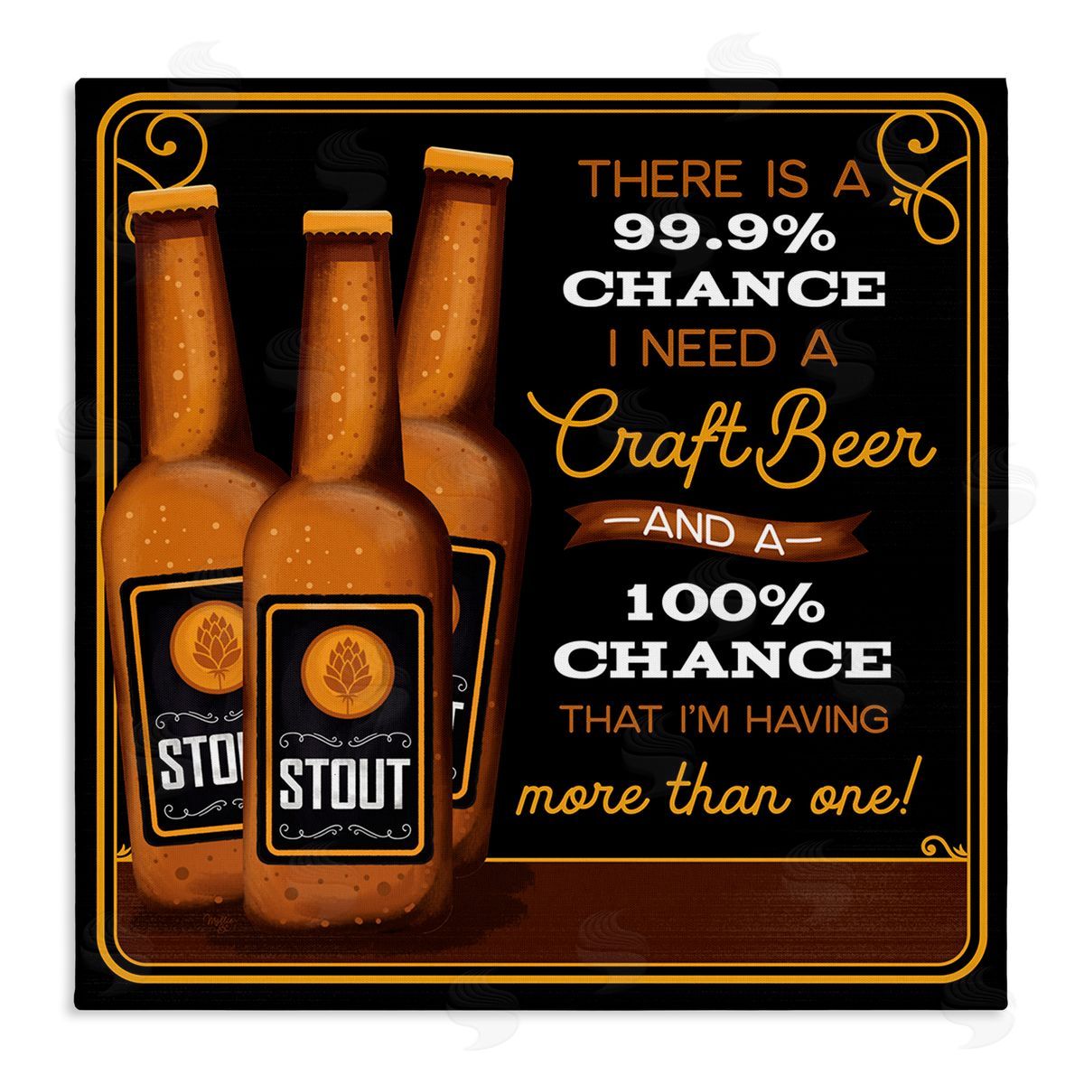 Mollie B. More Than One Craft Beer Phrase Stretched Canvas Wall Art Print
