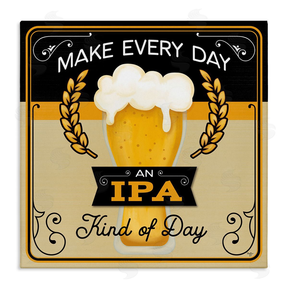 Mollie B. IPA Kind Of Day Beer Sign Stretched Canvas Wall Art Print