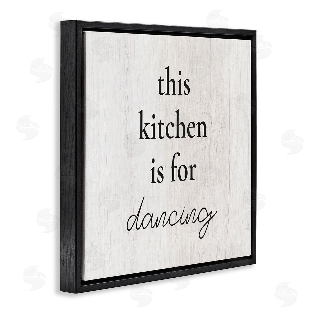 Stupell Studio This Kitchen Is For Dancing Phrase Black Floating Frame Canvas Wall Art Print