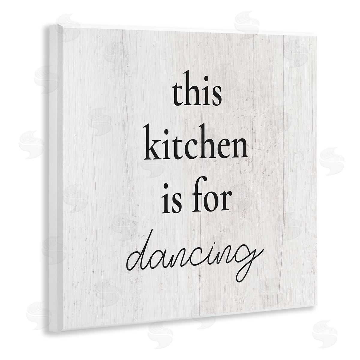 Stupell Studio This Kitchen Is For Dancing Phrase Wooden Wall Plaque Art Print