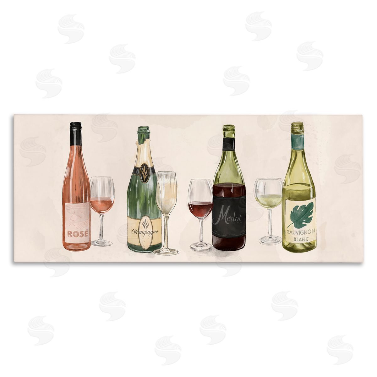 Various Wine & Champagne Bottles Canvas Wall Art, Home Decor by The Saturday Evening Post
