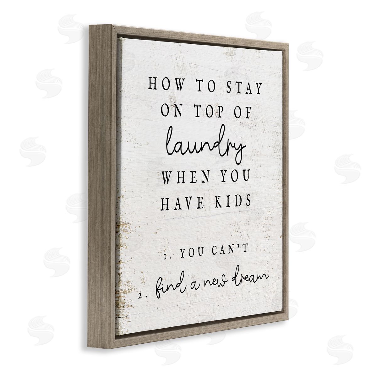 Stupell Studio Laundry When You Have Kids Humor Brown Floating Frame Canvas Wall Art Print