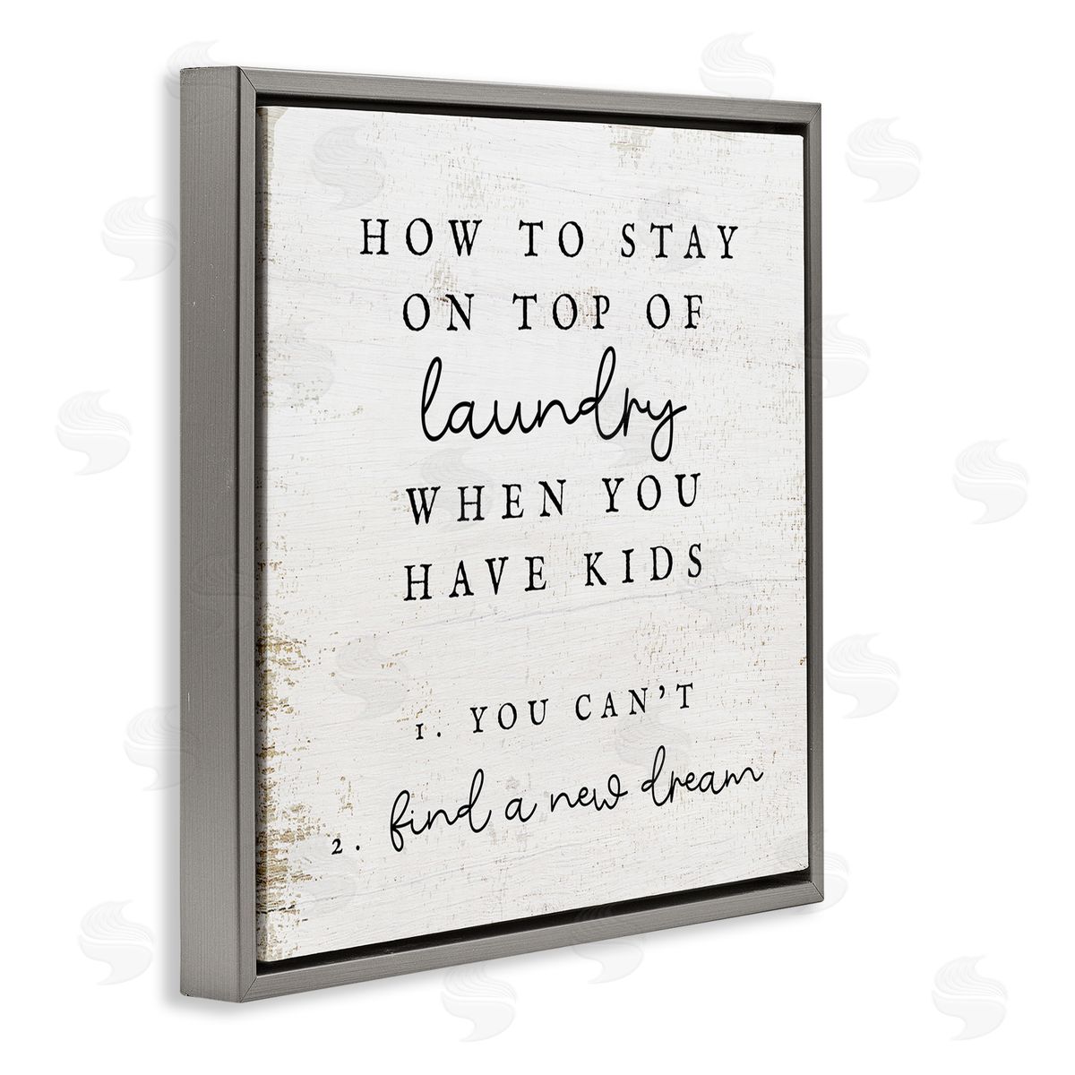 Stupell Studio Laundry When You Have Kids Humor Gray Floating Frame Canvas Wall Art Print